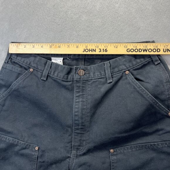 Carhartt EB136 Washed Duck Double Front Work Dungaree Pants Size 36x36 Black - Picture 11 of 16